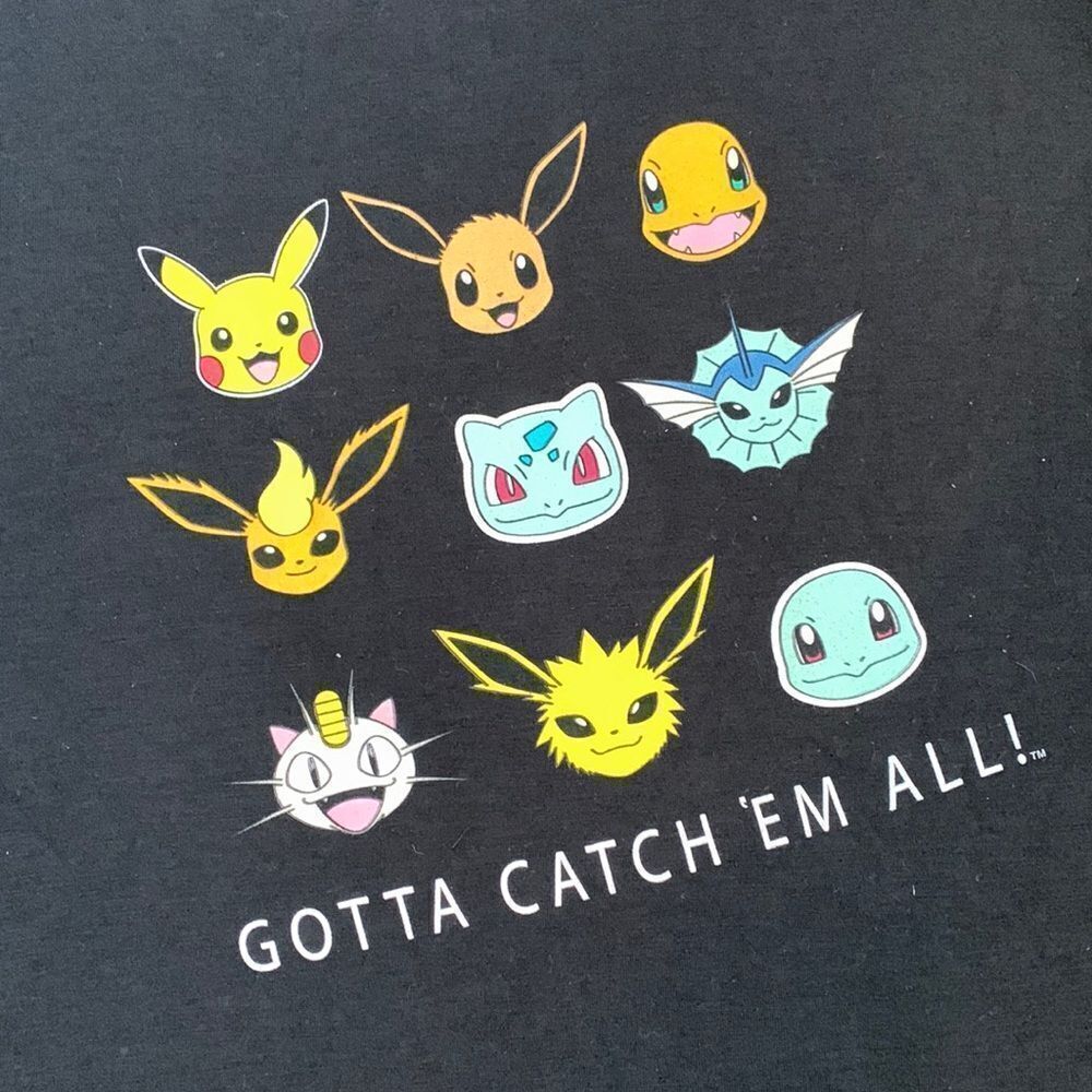 Pokémon “Gotta Catch’Em All!” Graphic Sleeveless T-shirt M Black